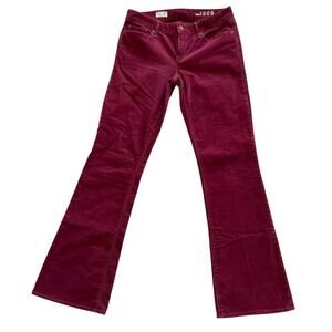 Gap Womens 1969 Perfect Boot Corduroy Pants Ruby Wine Size 28R Preppy Academia